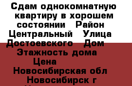 Сдам однокомнатную квартиру в хорошем состоянии › Район ­ Центральный › Улица ­ Достоевского › Дом ­ 20 › Этажность дома ­ 5 › Цена ­ 13 000 - Новосибирская обл., Новосибирск г. Недвижимость » Квартиры аренда   . Новосибирская обл.,Новосибирск г.